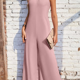 VCAY Solid Wide Leg Cami Jumpsuit