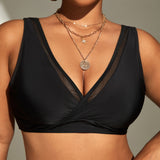 Swim Curve Top bikini de malla en contraste