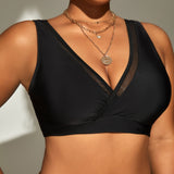 Swim Curve Top bikini de malla en contraste