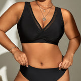 Swim Curve Top bikini de malla en contraste