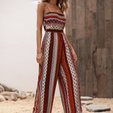 VCAY Allover Print Wide Leg Cami Jumpsuit