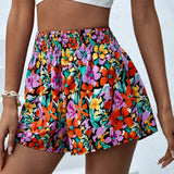 VCAY Shorts de pierna ancha con estampado floral