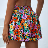 VCAY Shorts de pierna ancha con estampado floral