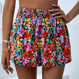 VCAY Shorts de pierna ancha con estampado floral