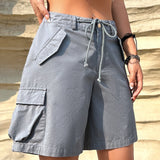 EZwear Shorts occidental cowgirl con bolsillo lateral con solapa de cintura con cordon cargo