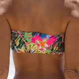 Swim Vcay Top bikini bandeau con estampado tropical