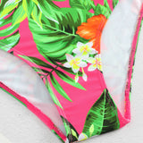 Swim Lushore Banador bikini con estampado tropical bajo con fruncido