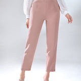 Modely Pantalones unicolor con bolsillo oblicuo crop