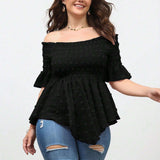 Essnce Camisa peplum con fruncido de lunares