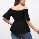 Essnce Camisa peplum con fruncido de lunares