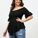 Essnce Camisa peplum con fruncido de lunares