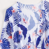 Swim kimono con estampado tropical con parte delantera abierta