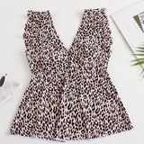 Swim Curve Top tankini con estampado de leopardo peplum