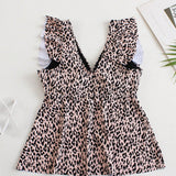 Swim Curve Top tankini con estampado de leopardo peplum