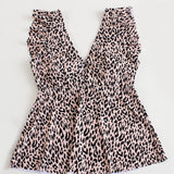 Swim Curve Top tankini con estampado de leopardo peplum