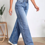 Frenchy Jeans con bolsillo oblicuo de pierna ancha