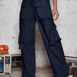 Pantalones cargo con bolsillo lateral con solapa y cinta de Street Vibes