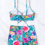 Swim Banador bikini con estampado floral con cordon