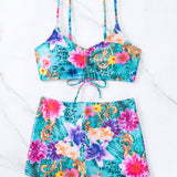 Swim Banador bikini con estampado floral con cordon