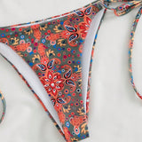 Swim Banador bikini con estampado triangulo con cordon lateral