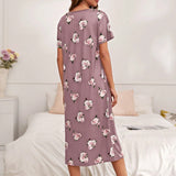 Vestido de dormir con estampado floral de cuello scoop