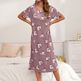 Vestido de dormir con estampado floral de cuello scoop