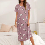 Vestido de dormir con estampado floral de cuello scoop