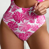 Swim Banador una pieza push up con estampado tropical con abertura