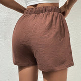 EZwear Shorts de cintura con cordon con bolsillo oblicuo