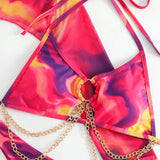 Swim SXY Banador bikini triangulo halter de tie dye con cover up