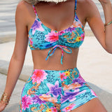 Swim Banador bikini con estampado floral con cordon