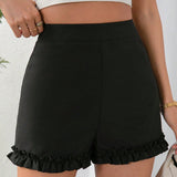 Essnce Shorts de talle alto bajo con fruncido