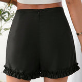 Essnce Shorts de talle alto bajo con fruncido