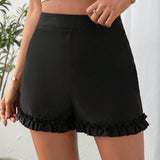 Essnce Shorts de talle alto bajo con fruncido