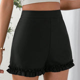 Essnce Shorts de talle alto bajo con fruncido