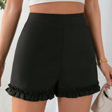 Essnce Shorts de talle alto bajo con fruncido