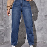 EZwear Jeans de ajuste mom de talle alto