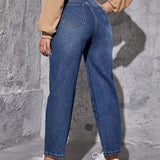 EZwear Jeans de ajuste mom de talle alto