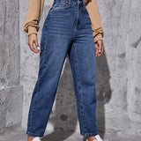 EZwear Jeans de ajuste mom de talle alto