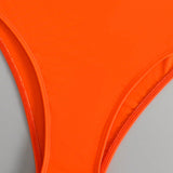 Swim Vcay Conjunto de bikini con tirantes ajustables y estampado grafico de letras de verano tropical para playa, traje de bano