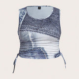 Coolane Top tank con estampado con cordon lateral