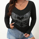 Plus Heart & Wings Print Tee