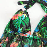 Swim Lushore Banador bikini halter con estampado tropical bajo hanky