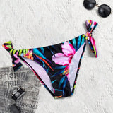 Swim Bottom de bikini con estampado tropical con cordon lateral