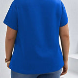 Blusa de cuello notch unicolor