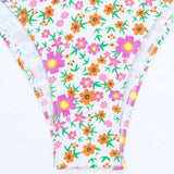 Swim Mod Banador bikini bandeau con estampado floral