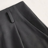 BIZwear Shorts con diseno de fruncido con bolsillo oblicuo sin cinturon ropa de trabajo