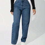 PETITE Jeans de ajuste mom de talle alto