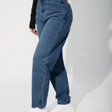 PETITE Jeans de ajuste mom de talle alto