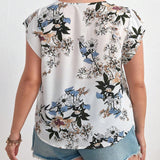 Clasi Blusa con estampado floral de manga mariposa